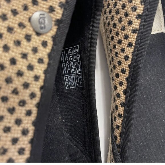 UGG Polka Dot Bow Indah Burlap Slip On Flats Shoes Women's size 8.5 - Picture 8 of 10